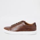 River Island Mens Faux Leather Lace-up Sneakers