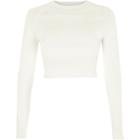 River Island Womens White Ripple Mesh Knitted Crop Top