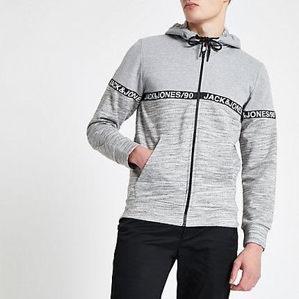 River Island Mens Jack And Jones Zip Front Hoodie
