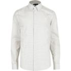 River Island Mens White Micro Dot Slim Fit Shirt