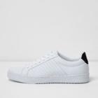 River Island Mens White Quilted Lace-up Sneakers