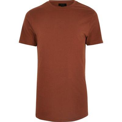 River Island Mensrust Longline T-shirt