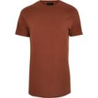 River Island Mensrust Longline T-shirt