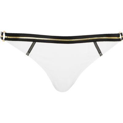 River Island Womens White Ring Side Bikini Bottoms