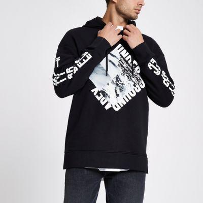 River Island Mens Jack And Jones Core Word Print Hoodie