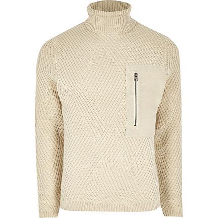 River Island Mens Only And Sons Pocket Roll Neck Jumper