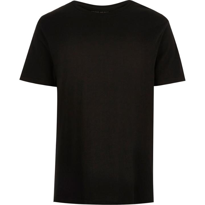 River Island Mensblack Plain Chest Pocket T-shirt
