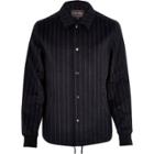 River Island Mens Pinstripe Wool-blend Coach Jacket