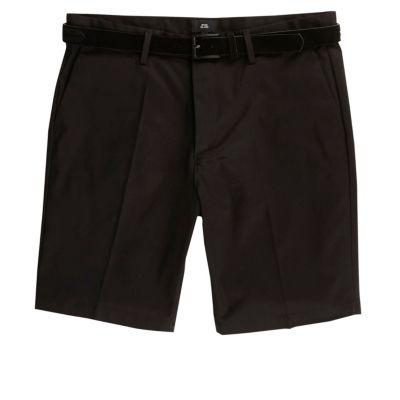 River Island Mens Slim Fit Belt Detail Shorts