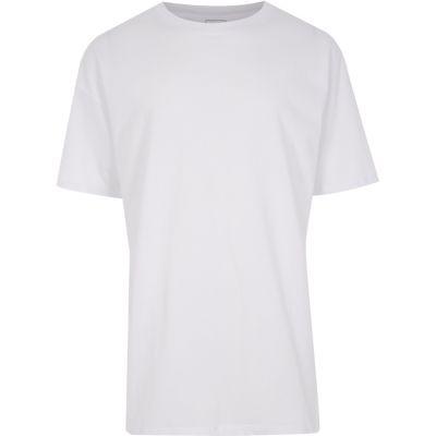 River Island Mens Big And Tall White Oversize Fit T-shirt