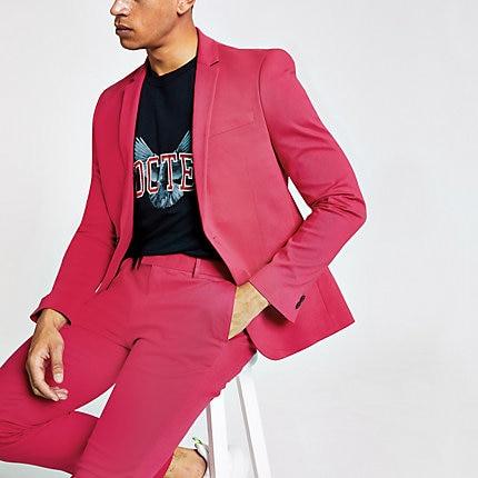 River Island Mens Neon Super Skinny Suit Jacket