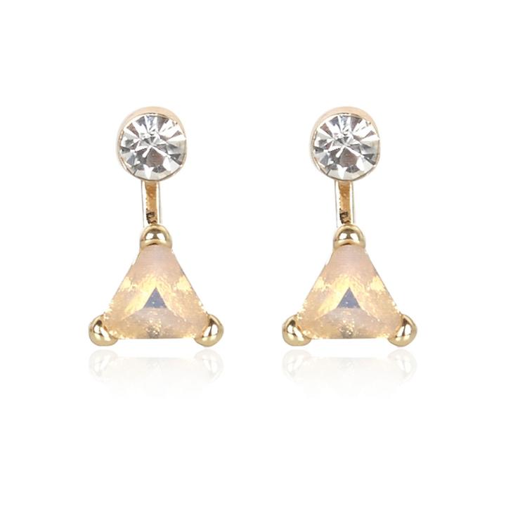 River Island Womens Gold Tone Triangle Front And Back Earrings