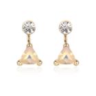 River Island Womens Gold Tone Triangle Front And Back Earrings