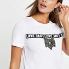 River Island Womens White Bow Embellished T-shirt