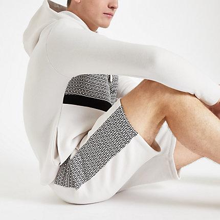 River Island Mens Ri Monogram Slim Fit Jersey Shorts