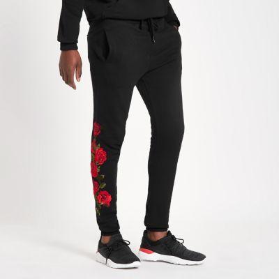 Mens Criminal Damage Rose Embroidered Jogger