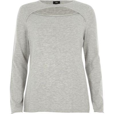 River Island Womens Cut Out Front Knit Top