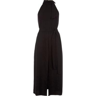 River Island Womens Tie Neck Sleeveless Belted Dress