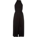 River Island Womens Tie Neck Sleeveless Belted Dress