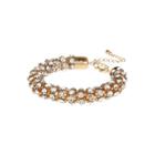 River Island Womens Gold Tone Embellished Rope Bracelet