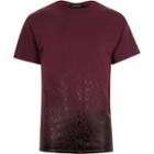 River Island Mensred High Shine Paint Print T-shirt