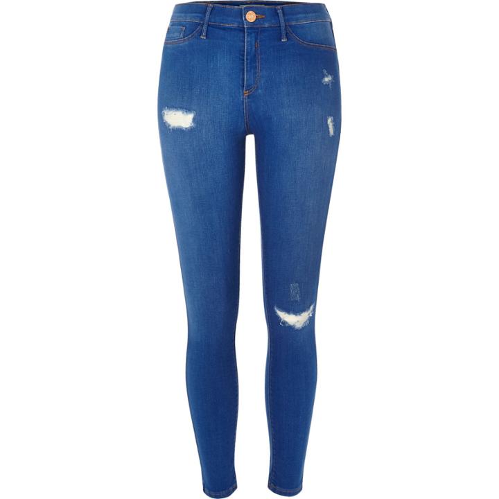 River Island Womens Bright Ripped Molly Jeggings