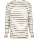 River Island Mens Stripe Crew Neck Long Sleeve T-shirt