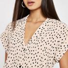 River Island Womens Spot Print Short Sleeve Shirt