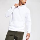 River Island Mens White Ribbed Slim Fit Hoodie