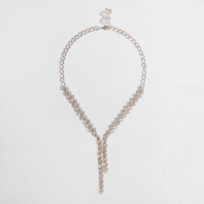 River Island Womens Rose Gold Tone Cup Chain Necklace