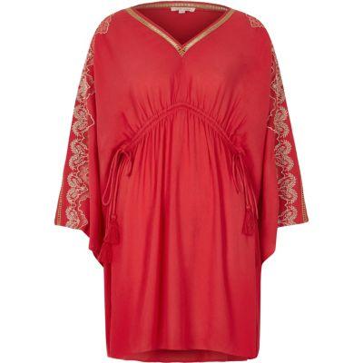 River Island Womens Embroidered Kaftan Dress
