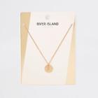 River Island Womens Gold Plated 'f' Engraved Necklace