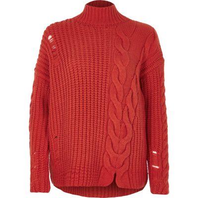 River Island Womens Cable Knit High Neck Jumper