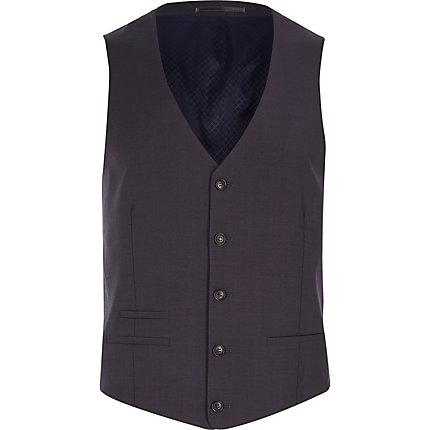 River Island Mens Wool-blend Button Front Waistcoat
