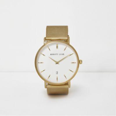 River Island Womens Gold Plated Mesh Abbott Lyon Watch