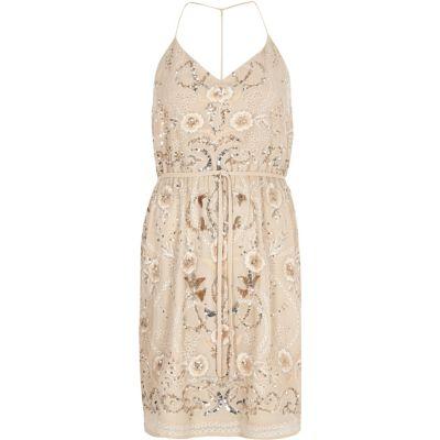 River Island Womens Nude Embellished Dress