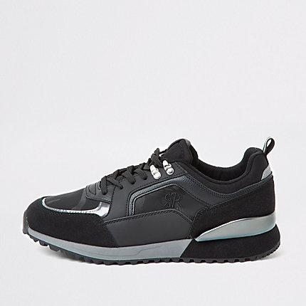 River Island Mens Camo Rvr Runner Trainers
