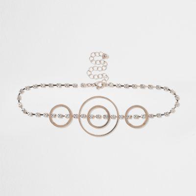 River Island Womens Rose Gold Tone Circle Diamante Choker