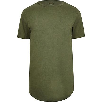 River Island Mens Big And Tall Slim Fit Curve Hem T-shirt