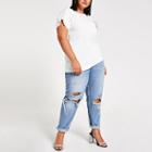 River Island Womens Plus White Embellished T-shirt