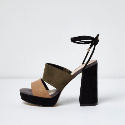 River Island Womens Tie Ankle Platform Mules