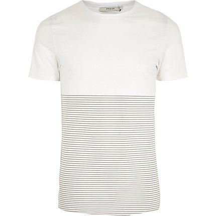 River Island Mens Jack And Jones Premium White Stripe T-shirt