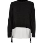 River Island Womens Knit Tie Side Layered Jumper
