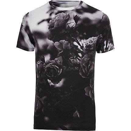 River Island Mens Monographic Print Muscle Fit T-shirt