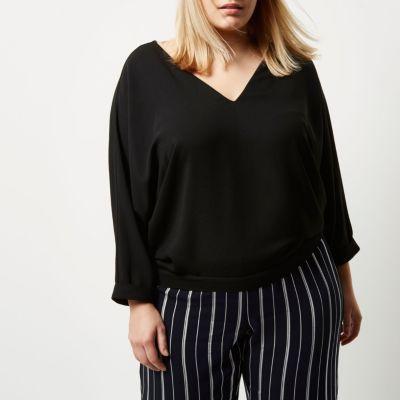 River Island Womens Plus Tie Back V-neck Top