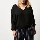 River Island Womens Plus Tie Back V-neck Top
