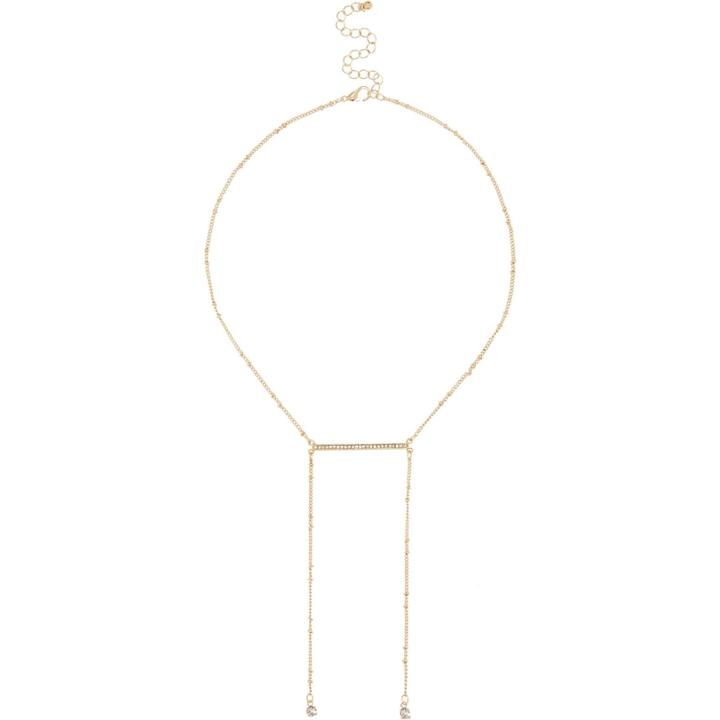 River Island Womens Gold Tone Simple Gem Necklace