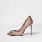 River Island Womens Satin Embellished Pumps