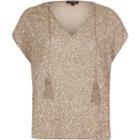 River Island Womens Sequin Tassel T-shirt