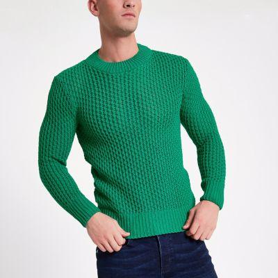 River Island Mens Slim Fit Long Sleeve Knitted Jumper